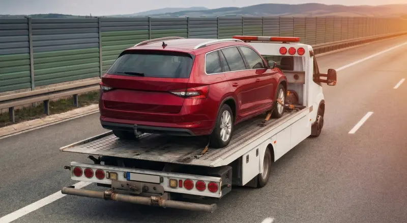 Guincho para carros em Campo Grande – carro sendo carregado em plataforma